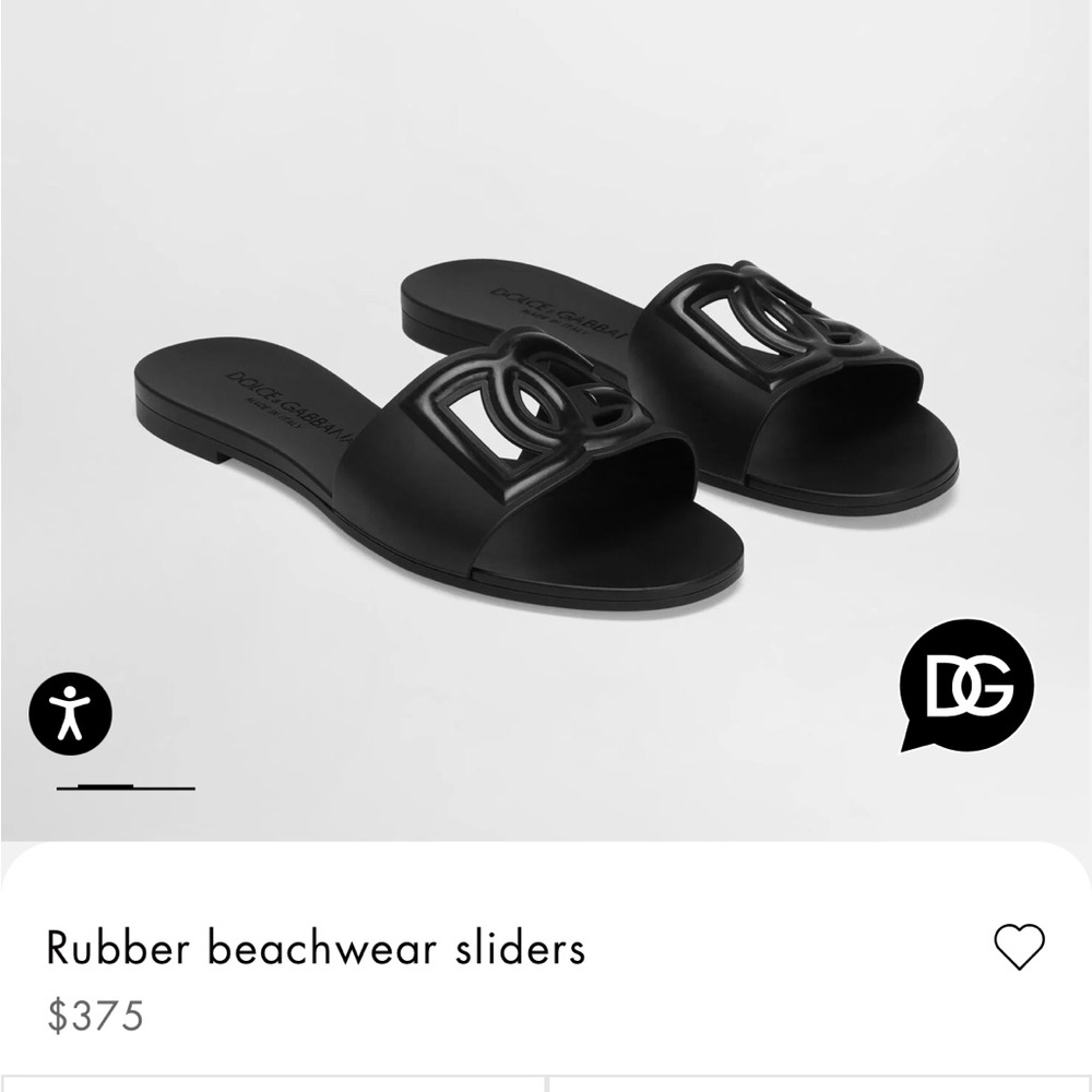 Dolce & Gabbana Black Rubber Sandals